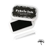 Fabric Ink Pads for Rubber Stamps, Fabric Ink Pads for Stamping Clothing Permanent, Washable Craft Ink Pads for Card Making Scrapbook, Permanent Ink Pad for Wood, 3.7 x 2.1" (Black, 282)