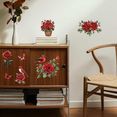 Calcomanías de transferencia autoadhesivas de flores para decoración de mesas y dormitorios 6