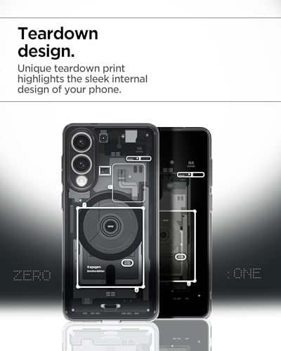 Image of Spigen Ultra Hybrid MagFit | Samsung Galaxy S25 Edge Case [MagSafe] [Semi Transparent] Galaxy S25 Edge Back Cover | TPU+PC - Zero One Black