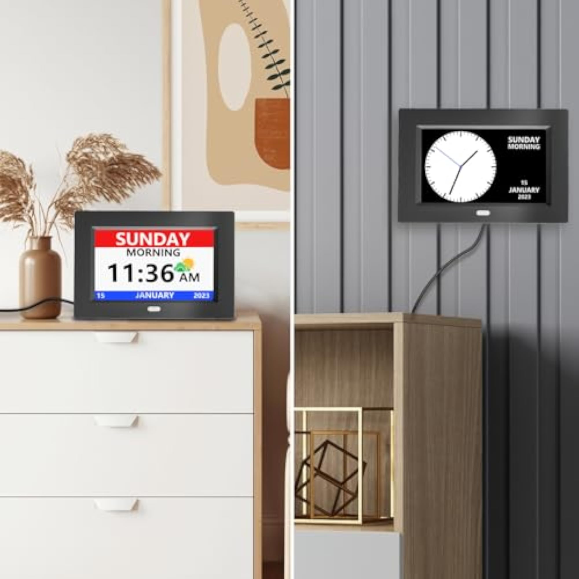 Plastic Digital Clock with Day & Date Display
