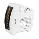 Beldray Electric Flatbed Fan Heater – Upright Heater with 2 Heat Settings and Cool Air Function, Adjustable Thermostat, Overheat Protection, Dual Position, Portable Carry Handle, 2000 W EH0569SSTK