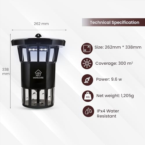 Image of IPO Outdoor Mosquito & Insect Trap| 365nm UV LED Trap | Covers 300 m | Water Resistant, Hangable, Safe & Odor-Free Bug Zapper | 9W Energy-Efficient