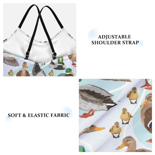 ALAZA Mallard Duck Girls One Piece Swimsuit Swimwear Beach Sport Bathing Suit3