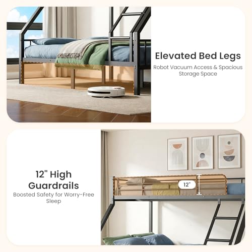 Heavy Duty Twin XL Over Queen Bunk Bed