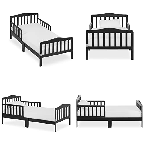 Dream On Me Classic Design Toddler Bed in Black, Greenguard Gold Certified and Baby Fairy 5” Foam Crib & Toddler Bed Mattress in a Box, White I Greenguard Gold Certified I JPMA Certified - Thumbnail 4