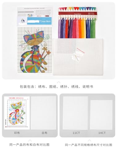 Image of Rosyfoxes Cross Stitch Kits Stamped Full Range of Embroidery Starter Kits for Beginners DIY- Printed Kits Under the Oaks (Printed) 11CT 40x22 inches