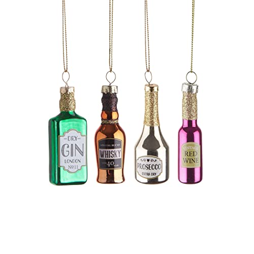 BUTLERS Hang ON Glas Ornamente Mini Bar 4er Set 11x8 cm Klarglas |...