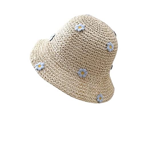 TLMDXTEU Pamelas Sombrero de Pescador de Paja Transpirable de Verano for Mujer(Beige)