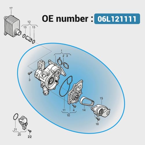 Image of 06L121111 Electric Engine Water Pump for Audi A3 A4 Allroad A5 Sportback A6 Q3 Q5 Q7 S3 TT