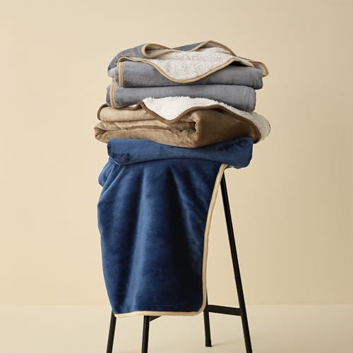 LE SURE wasserdichte Hundedecke Grosse Hunde - 100x80cm Outdoor Hundedecke waschbar, Hunde Decke Sofaschutz aus Sherpa Fleece, Katzendecke flauschig und weich, Grau