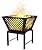 Mondazie Outdoor Fire Pit — 17 Inch Portable with Storage Bag for Camping, Patio Heating, Picnic and BBQ, Trapezoid Diagonal Hollow, Black