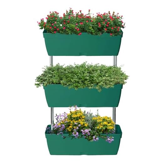 My Garden Planter 3 Tier Raised Beds For Garden Vertical Planters Outdoor Free Standing Elevated Raised Beds for Flowers, Herbs & Vegetables – Ideal for Patios & Gardens