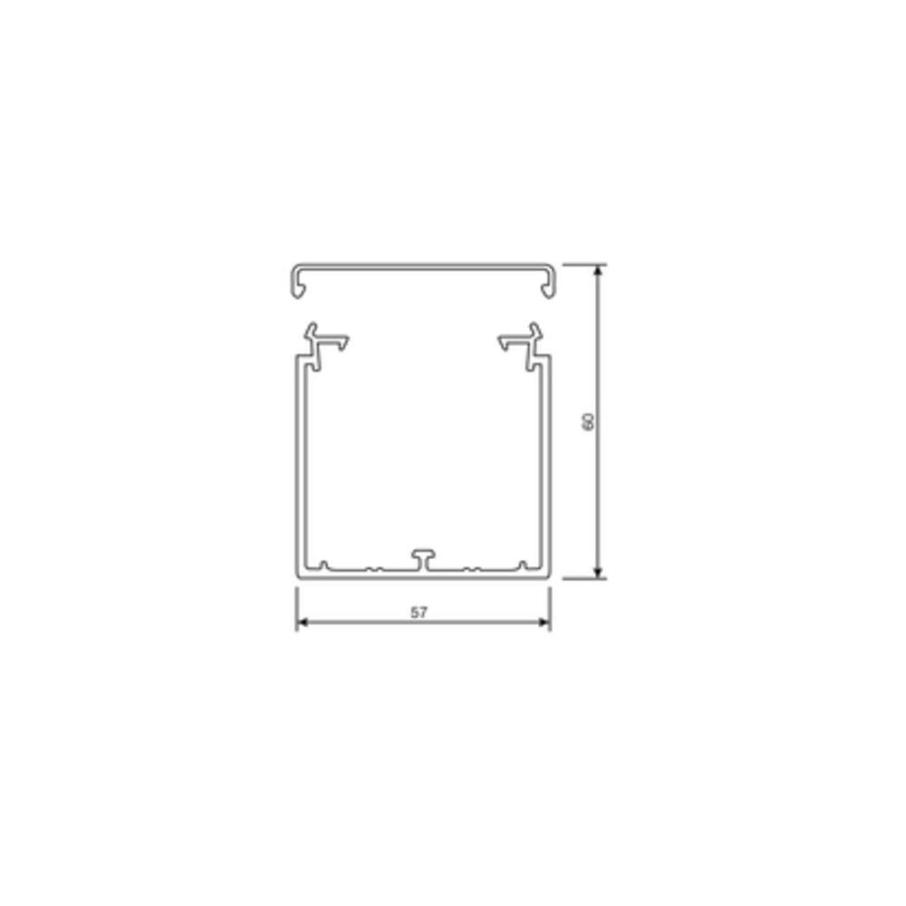 Hager LF6006009016 - Canaleta para cables (largo x ancho x alto): 2000 x 57 x 60 mm, 2 m, color blanco