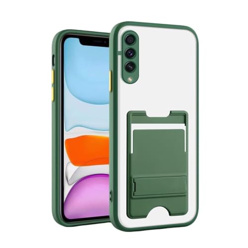Image of Case Creation for Samsung A50S Case with Stand [Military Drop Protection] [3 Stand Ways Built-in Kickstand] Shockproof Slim Translucent Matte Card Holder for Samsung A50S Phone Cases (Olive Green)