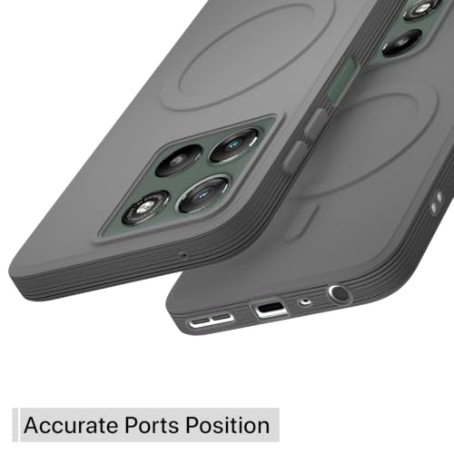 Image of Outlouders Back Cover for Motorola Moto G67 Power 5G / G57 Power 5G | Soft Matte Silicone | Magnetic-Safe Logo Design (Magnetic-Safe Not Compatible) | Shockproof Protection Bumper Case (Grey)