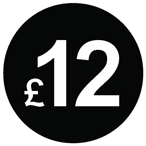 £ Black Price Stickers - 20mm, £12, 200 — image 1