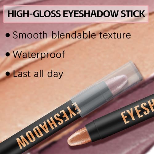 3pcs Cream Eyeshadow Sticks,Ombre à paupières haute pigmentation et chatoyante Crayon,Stylo ombre à paupières longue tenue, crayon éclaircissant pour le maquillage des yeux, résistant à l'eau – Image 4