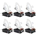 Sunco 6 Pack 4 Inch Ultra Thin LED Recessed Ceiling Lights Slim, 4000K Cool White, Dimmable, 10W, Wafer Thin, Canless with Junction Box