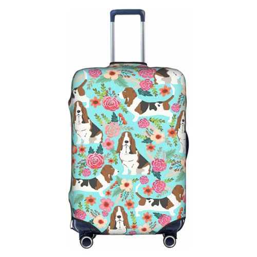 Housse de bagage contre les rayures blanche grand format avec chien