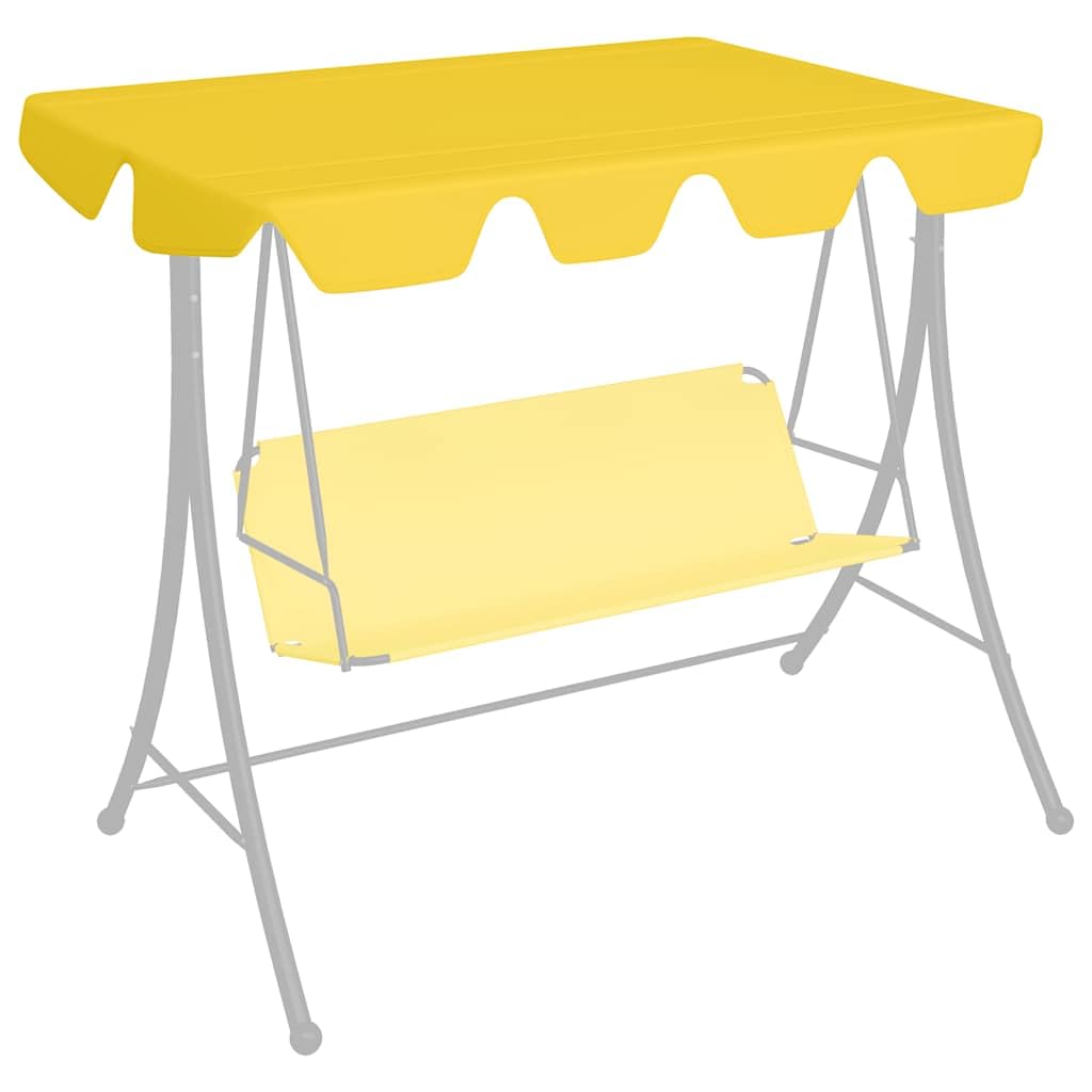 Toit de rechange pour balancelle - Jaune - 150/130 x 105/70 cm - Revêtement PVC imperméable - Légère - Protection solaire UV - Bâche résistante aux intempéries pour jardin, terrasse, balcon