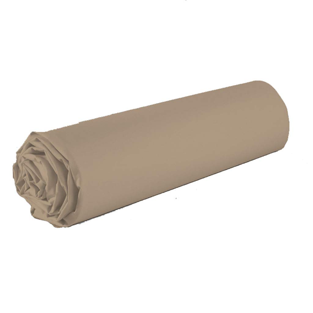 Drap Housse uni 100% Coton 57fils Orange 160x200cm