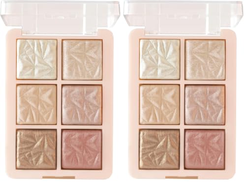 Image of MARS Glowzilla 6 Colour Highlighter Palette | Ultra Blendable & Long Lasting | Blinding Glow (12.0gm) (Shade-02) (Pack of 2)