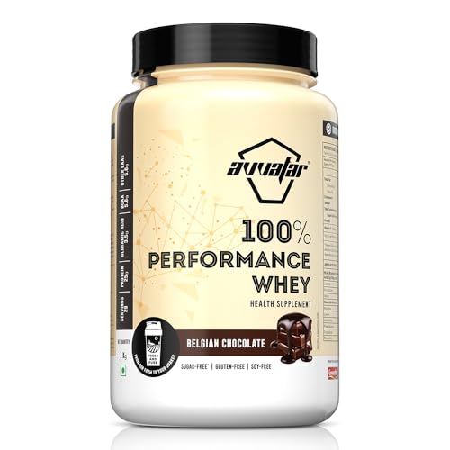 Image of avvatar PERFORMANCE WHEY PROTEIN | 1Kg | Belgian Chocolate Flavour | 25g Protein | 29 Servings