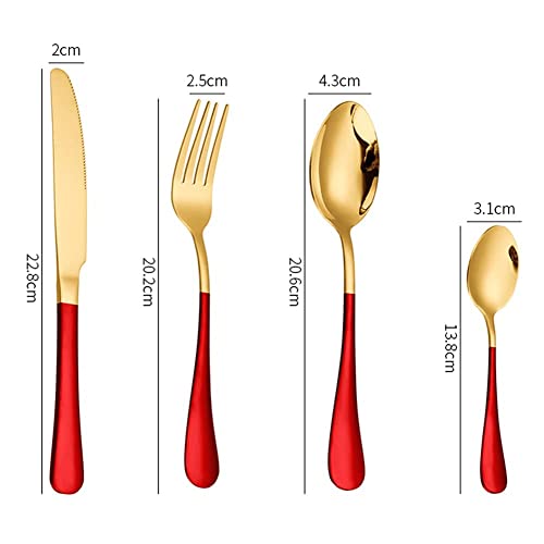 Ensemble de couverts 24 pièces acier inoxydable vert pour table et cuisine