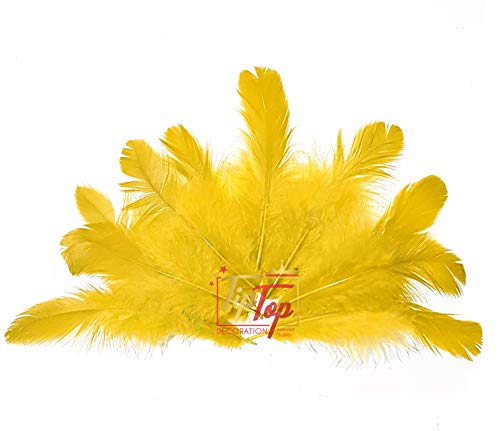 Image of TIPTOP DECORATION Natural Dyed Feathers 10 cm (80 pieces) (Dark Yellow)
