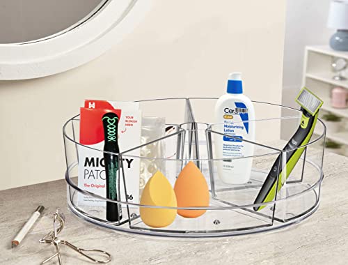 10.6Inch Lazy Susan Organizer With 5 Removable Storage Bins, Snack Medicine Cabinet Organizer, Clear Lazy Susan Turntable For Cabinet, Plastic Storage Bins For Kitchen Pantry Organization And Storage #TOP3