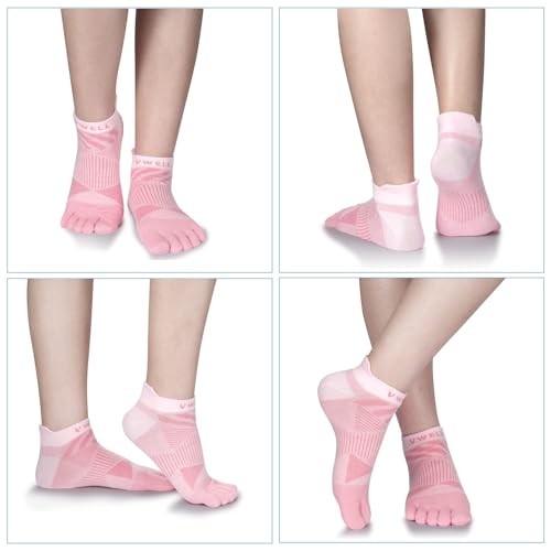 VWELL Toe Socks for Men Women COOLMAX Five Finger Socks Athletic Running Ankle Low Cut 5 Toe Socks Lightweight (3Pairs)4