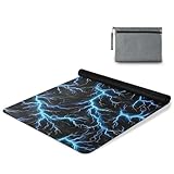 ALAZA Light Blue Glowing Lightning Pattern Yoga Mat Non Slip Fitness Exercise Mat, Workout Mat for Yoga, Pilates and Floor Exercises