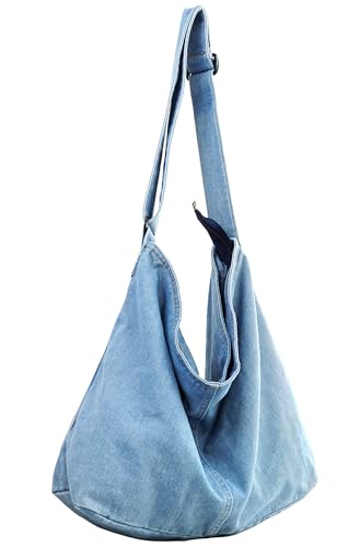 Bolso de hombro denim Casual para mujer liviano y clásico miniatura 1