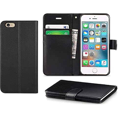 DN-Alive iPhone 6/6S Case Cover, [Pu Leather] [Wallet Case] [Book Case] [Flip Case] [Card Holder] [ID Holder] [Drop Resistance] [Scratch Resistant] [Shockproof] Case For iPhone 6/6S (BLACK) Cover