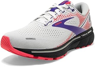 Brooks Womens Ghost 14 White/Purple/Coral 8.5 B - Medium