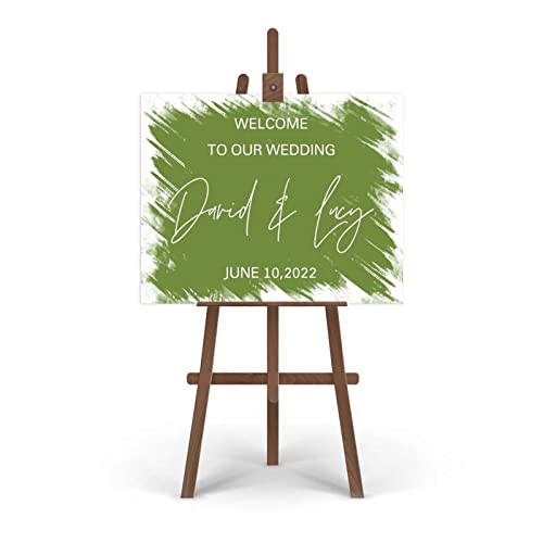 Panneau de calligraphie de mariage rustique en bois personnalisé 45x61 cm