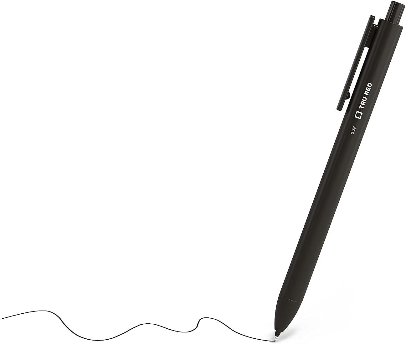 TRU RED Retractable Gel Pens, Extra Fine Point 0.38mm, Black Ink, 15 Pack – Quick‑Dry Pens for Detailed, Smear‑Free Writing