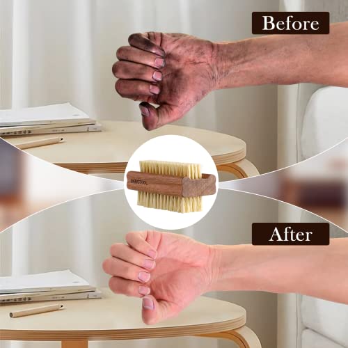 Debetool Acacia Wood Firm Nail Brush,2 Pack Wooden Nail Scrub Brush For Fingernail Cleaning,Natural Two Side Nail Scrub Brush #TOP5
