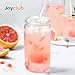 Joyclub 12pcs Glass Cups with Acrylic Lids and Straws 16 oz Can Shaped Glass Iced Coffee Cups with Lids and Straws, Cute Tumbler Cup Drinking Glasses for Smoothie Whiskey Boba Soda Tea Gift