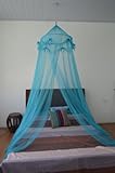 Octorose Ribbon Bed Canopy Mosquito Net for All Size Bed, Dressing Room, Out Door Events (Teal Blue)