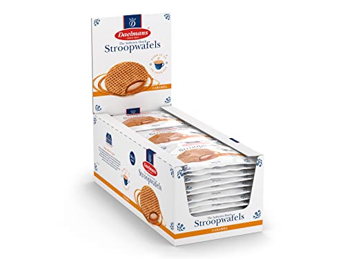 Daelmans Stroopwafels 36 Einzeln Verpackt (Durchmesser 9 cm) Niederländische Karamellwaffeln Klassischer Kaffee-Snack