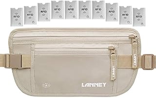 Travel Money Belt for Men Women RFID Blocking Concealed Waist Wallet Pouch Hidden