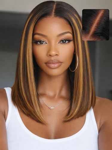 UNICE Bye Bye Slip Blunt Bob �E�B�b�O �l�� 7x5 ���[�X�N���[�W���[ �O���[���X �h���[�X�g�����O �E�B�b�O ���炩���ߓE�ݎ��ꂽ�v���J�b�g �u���[�`�h�m�b�g �u���E�� �u�����h�s�A�m�n�C���C�g 30.5 cm