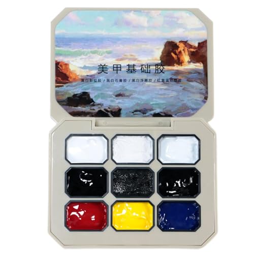 Palette de vernis à gel crème, palette de vernis à ongles en gel massif | 9 couleurs palette de vernis gel chatoyant - Femmes Salon Manucure Painting Glue...