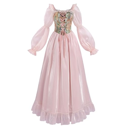 Image of NSPSTT Women Girls American Pioneer Colonial Dress Prairie Costume