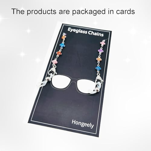 Image of Eyeglass Chain Silver Stainless Steel Handmade Necklace for Reading Glasses Sunglass Beaded Chains for Men Women