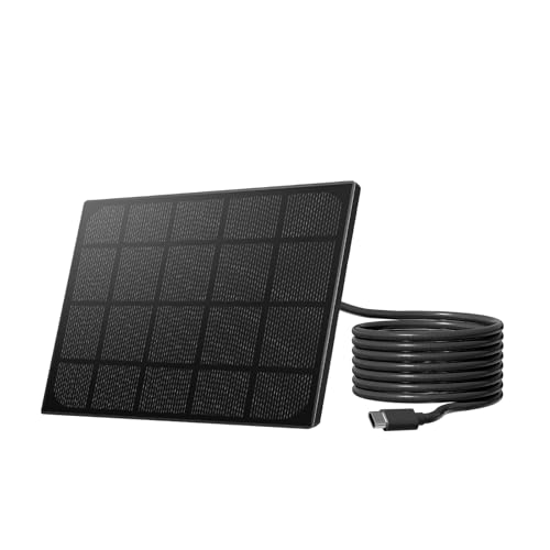 Birdfy 3W Solar Panel for Smart Bird Feeder Camera Type-C Charger for Birdfy Feeder 360 Adjustable Swivel Mount IP65 Waterproof for Outdoors 3W Continuously Power Supply (9.8ft Chew-Proof Cable)