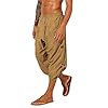 Gafeng Mens Linen Harem Capri Pants...