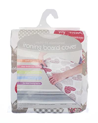 COUNTRY CLUB Multi Fit Elasticated Mixed Hearts Ironing Board Cover - Image 2