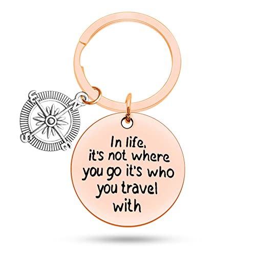 Best Friend Gift for Traveller Friendship Gift for Women Men Long Distance Relationship Keyring...